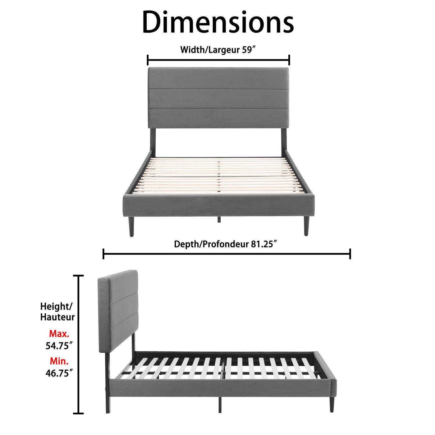 Nori 3-Piece Full Bed - Grey