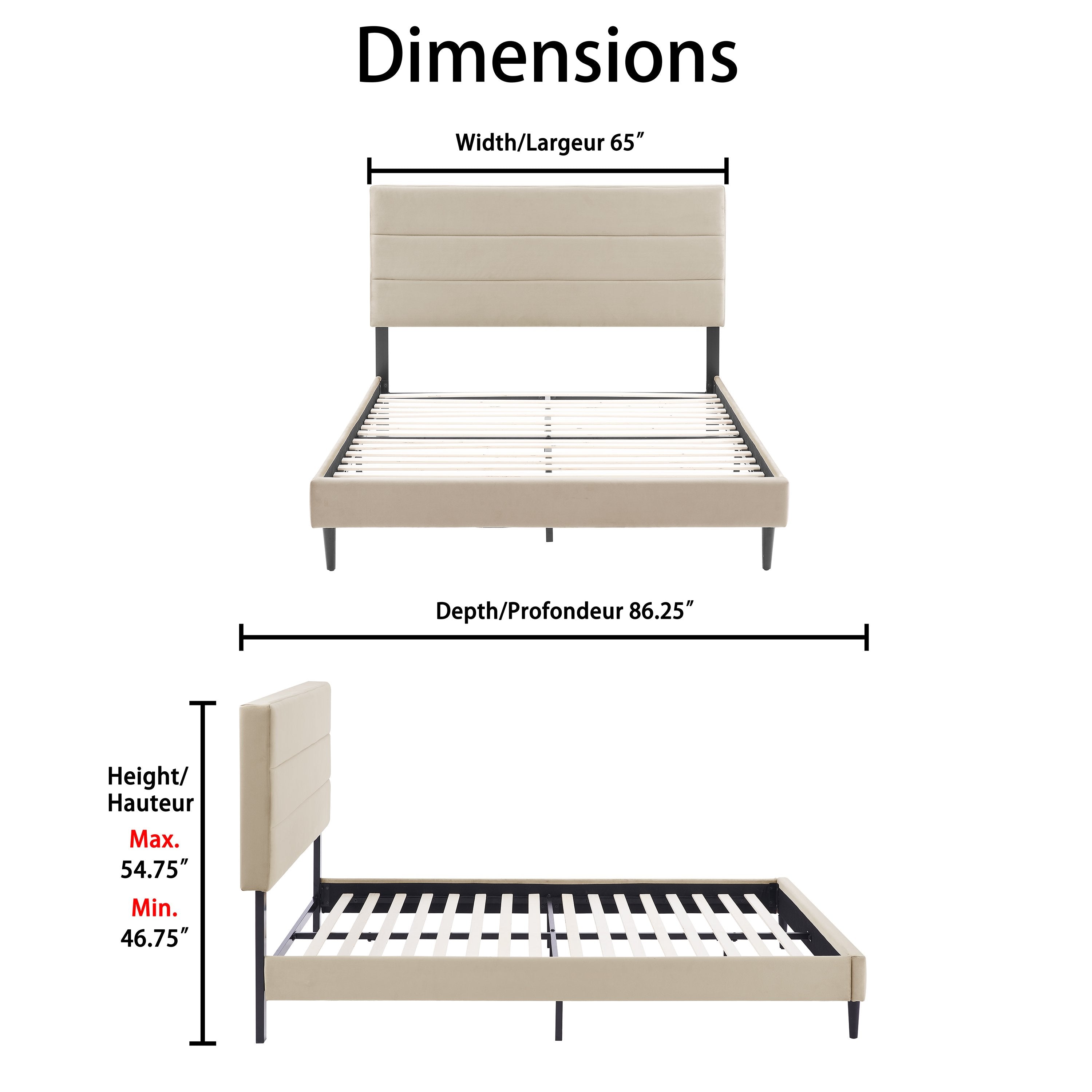Nori 3-Piece Queen Bed - Beige