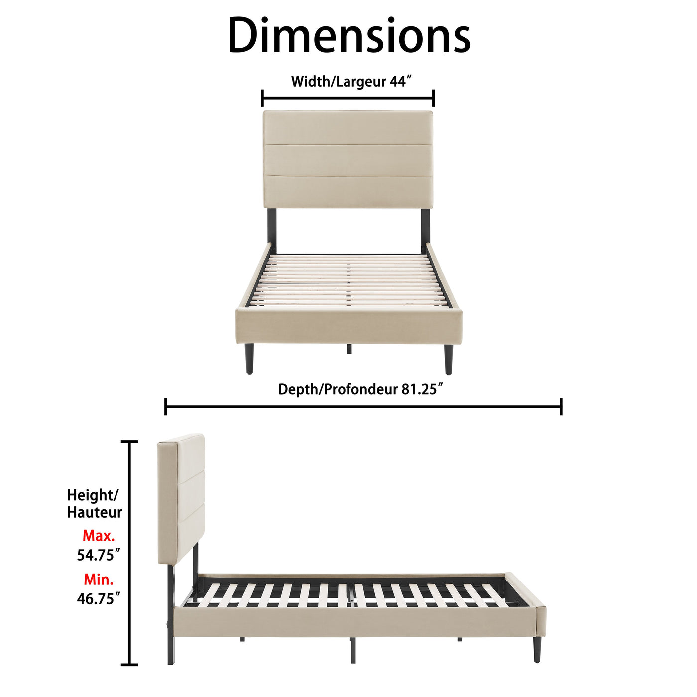 Nori 3-Piece Twin Bed - Beige