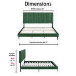 Kalina 3-Piece King Bed - Forest Green