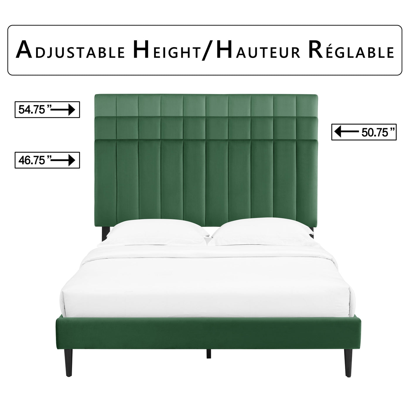 Kalina 3-Piece Queen Bed - Forest Green