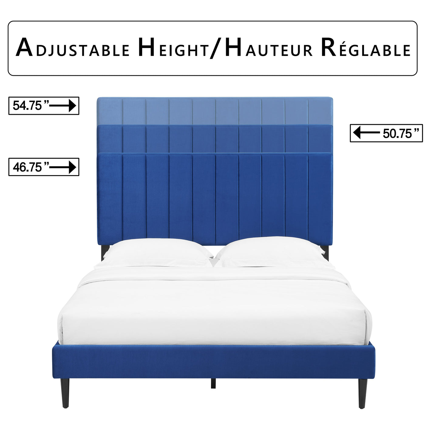 Kalina 3-Piece Queen Bed - Blue