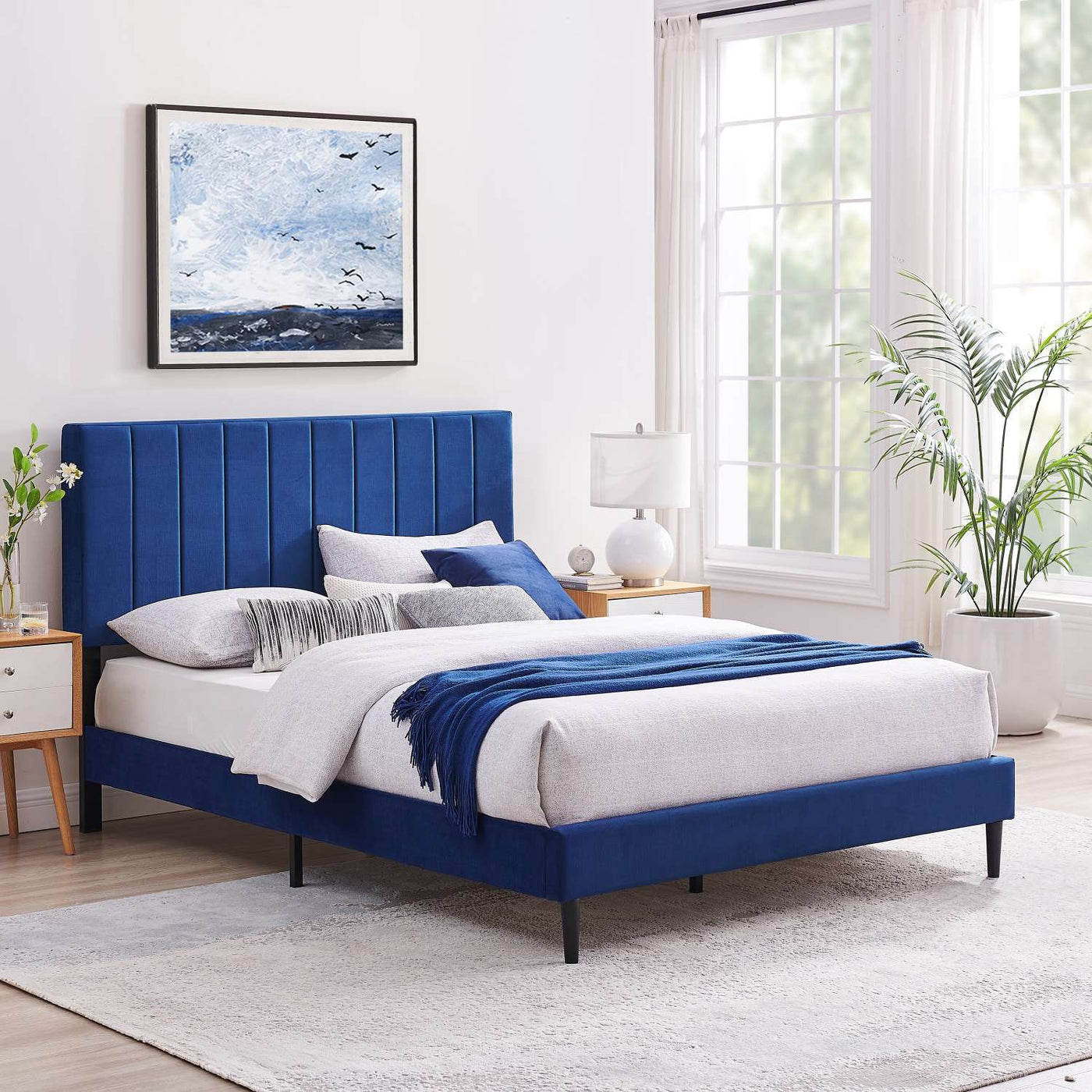 Kalina 3-Piece Queen Bed - Blue