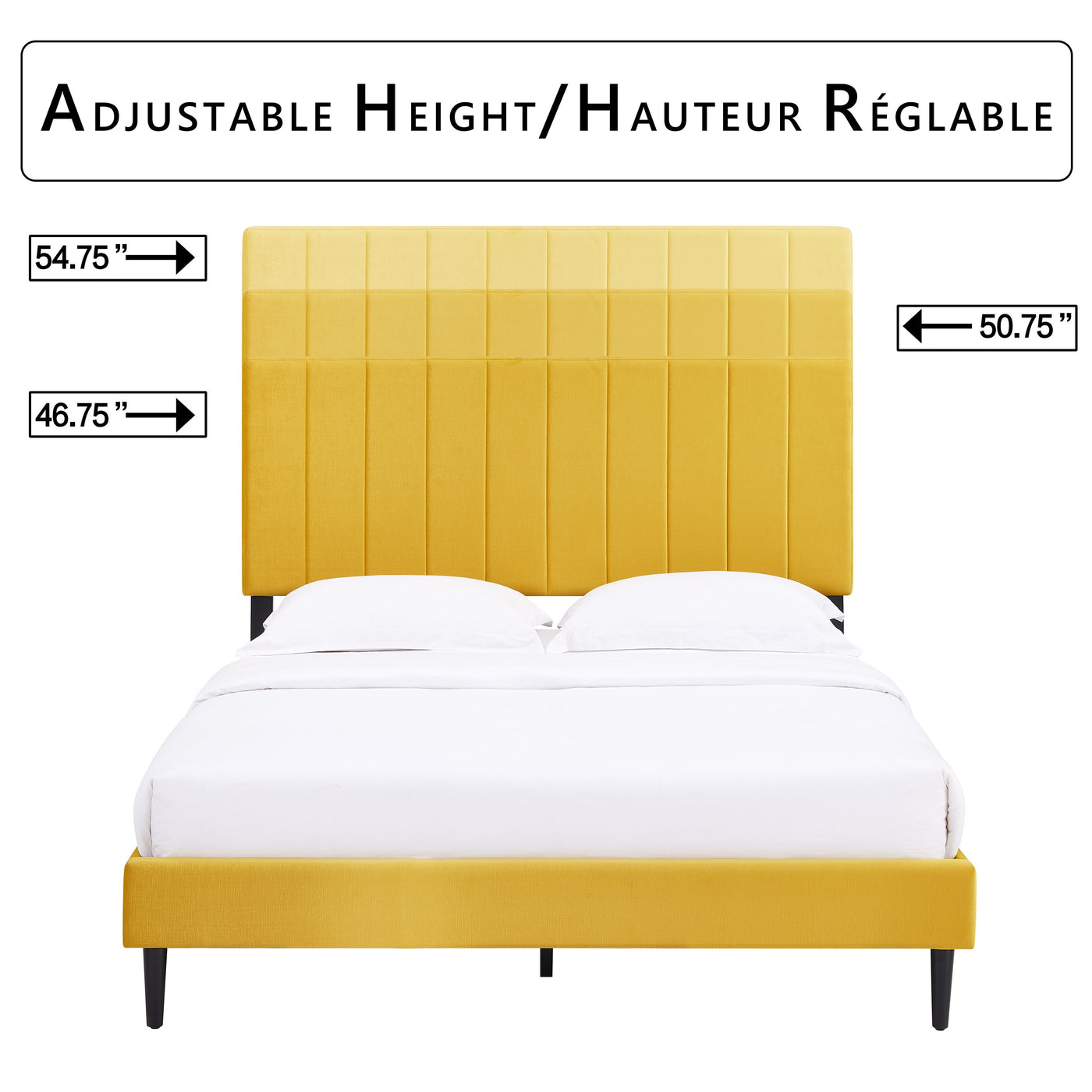 Kalina 3-Piece Queen Bed - Mustard