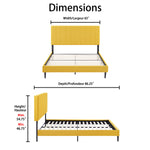 Kalina 3-Piece Queen Bed - Mustard