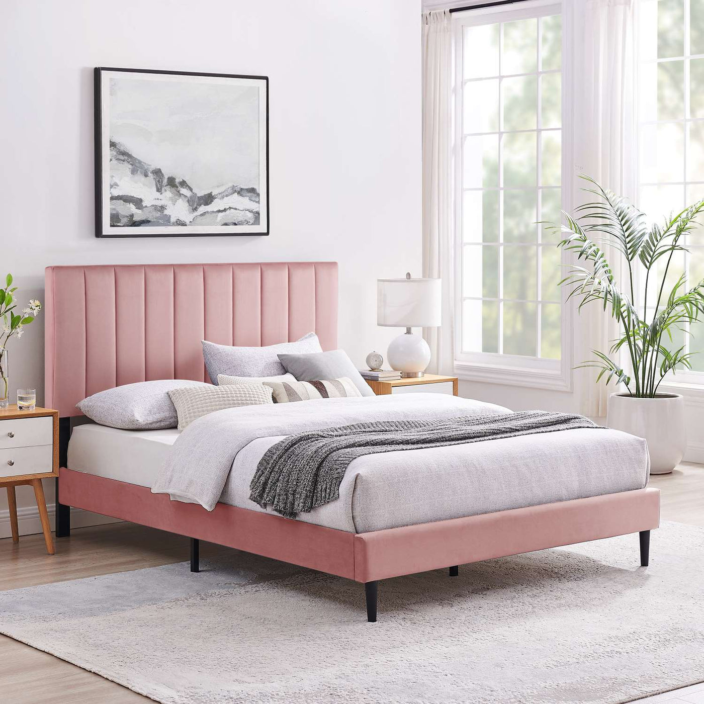Kalina 3-Piece Full Bed - Pink