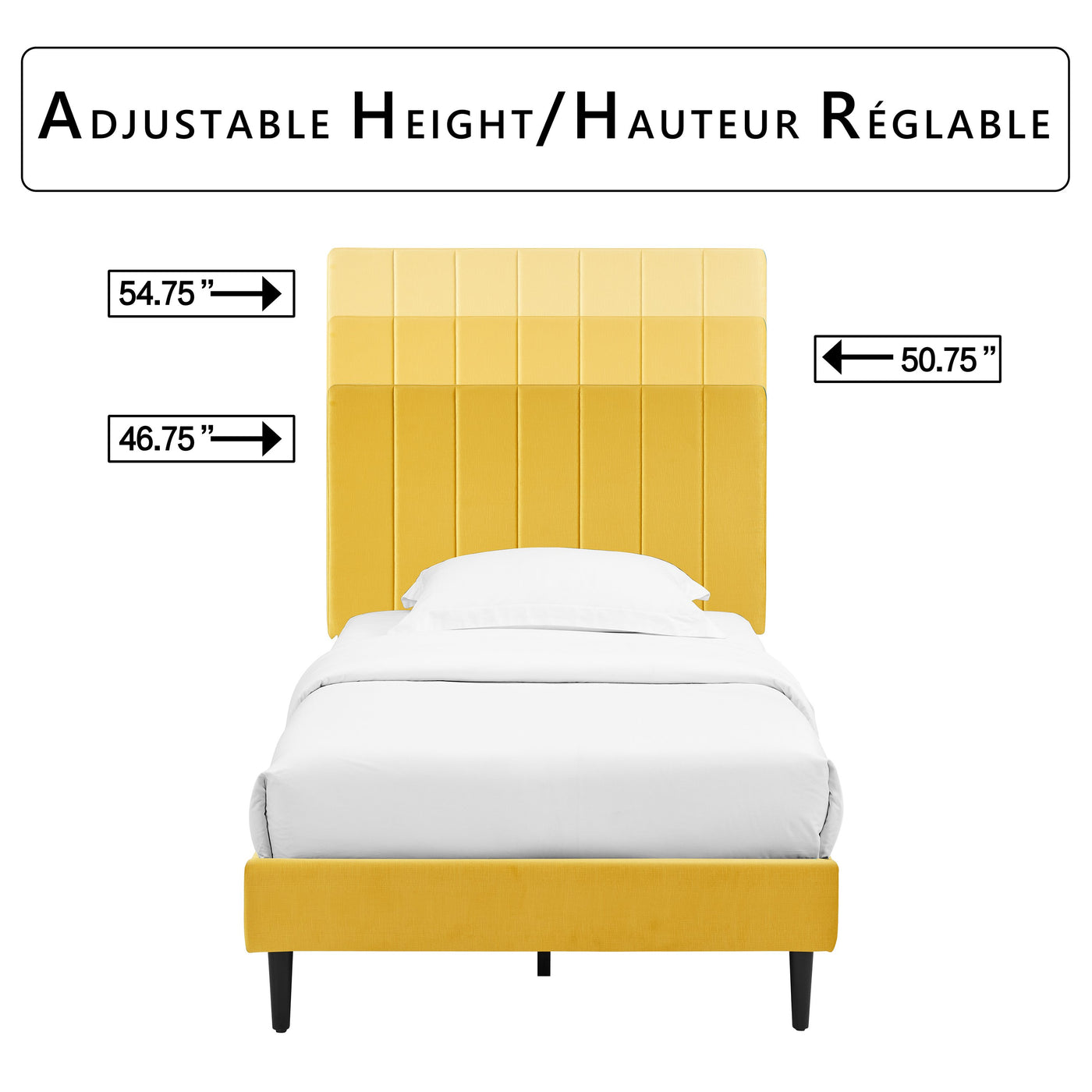 Kalina 3-Piece Twin Bed - Mustard