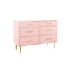 Valerie Glam 6 Drawer Dresser - Light Pink