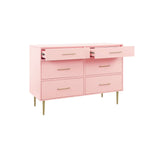 Valerie Glam 6-Drawer Dresser - Light Pink