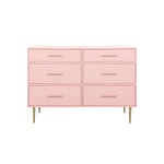 Valerie Glam 6 Drawer Dresser - Light Pink