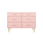 Valerie Glam 6-Drawer Dresser - Light Pink