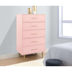 Valerie Glam 5-Drawer Chest - Light Pink