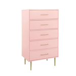 Valerie Glam 5-Drawer Chest - Light Pink