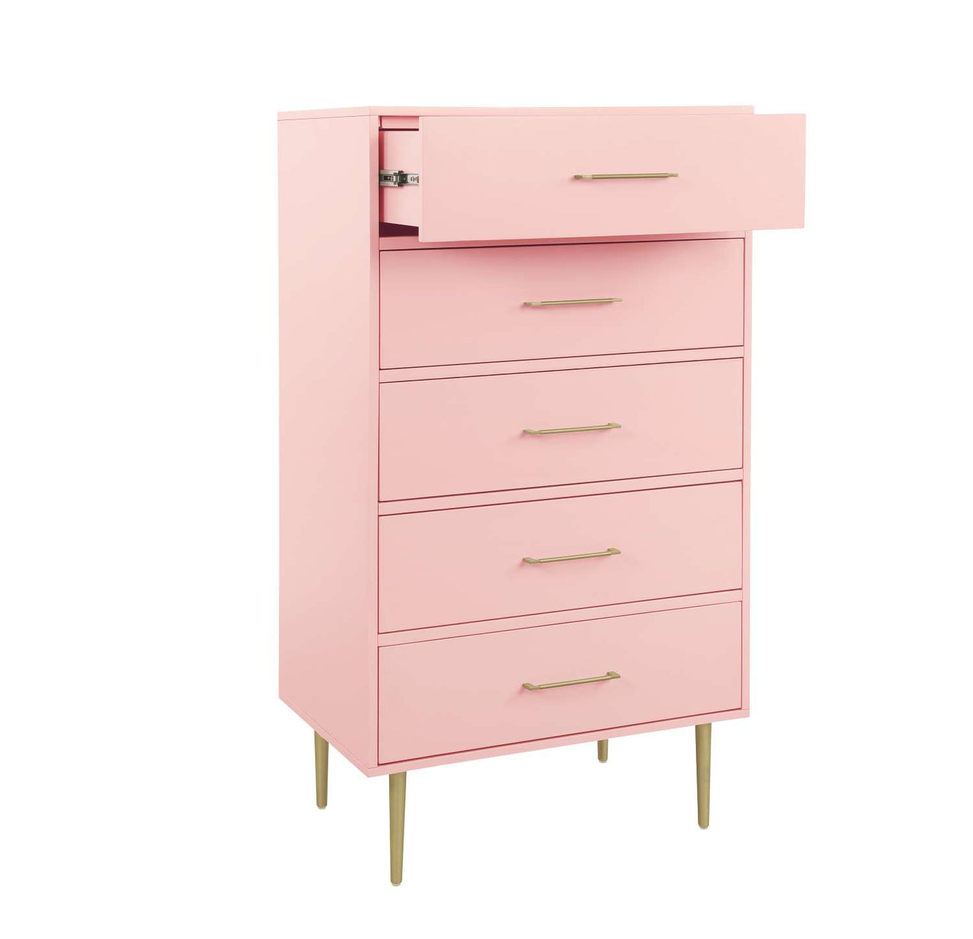 Valerie Glam 5-Drawer Chest - Light Pink