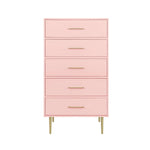 Valerie Glam 5-Drawer Chest - Light Pink