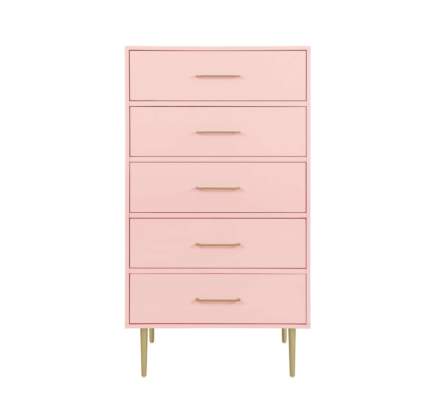 Valerie Glam 5-Drawer Chest - Light Pink
