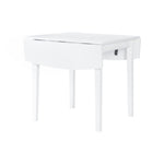 Florian 3-Piece Square Drop Leaf Dining Set - White, Aqua Blue