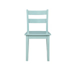 Florian 3-Piece Square Drop Leaf Dining Set - White, Aqua Blue