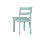 Florian 3-Piece Square Drop Leaf Dining Set - White, Aqua Blue