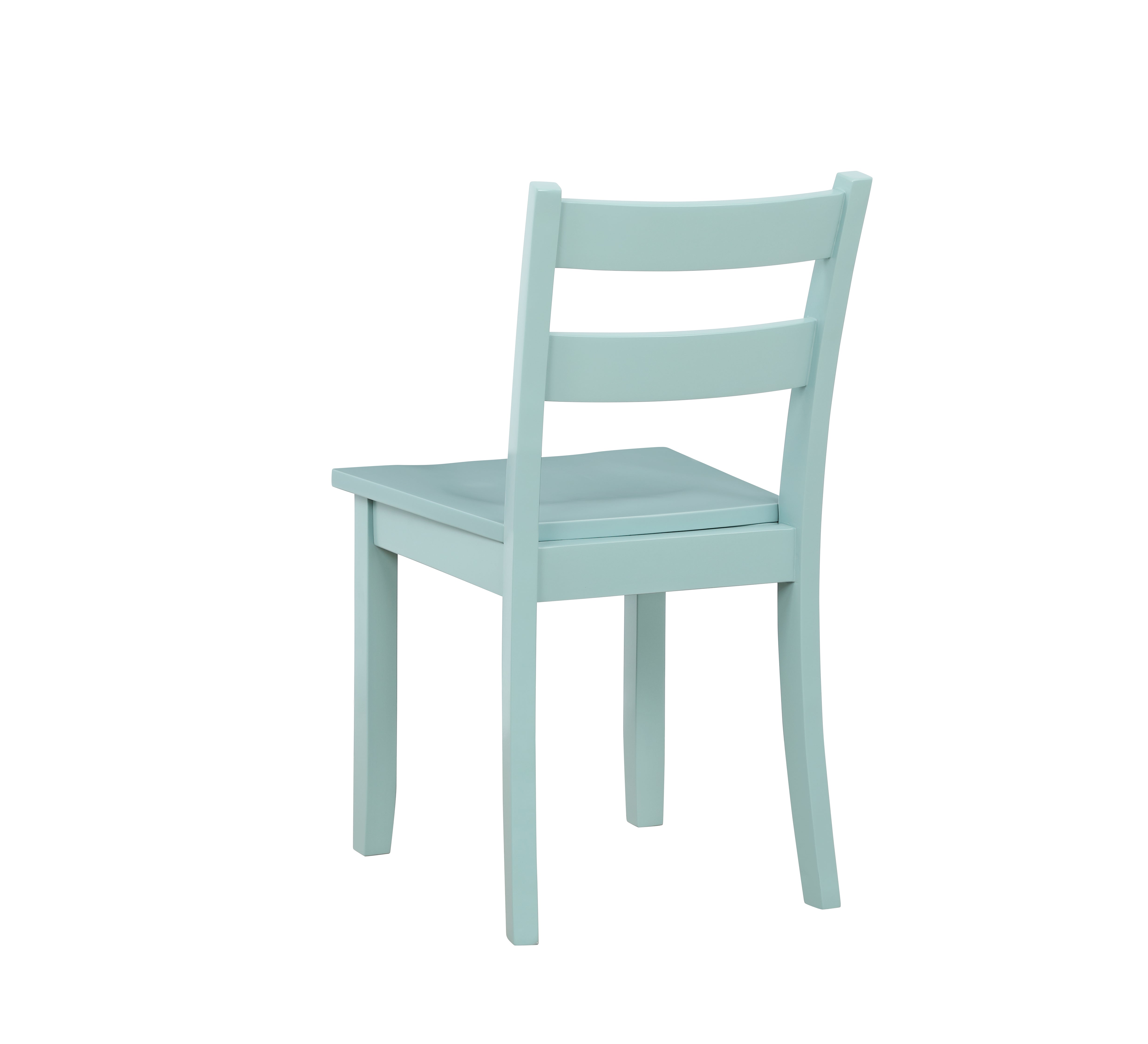 Florian 3-Piece Square Drop Leaf Dining Set - White, Aqua Blue