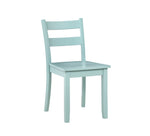 Florian 3-Piece Square Drop Leaf Dining Set - White, Aqua Blue