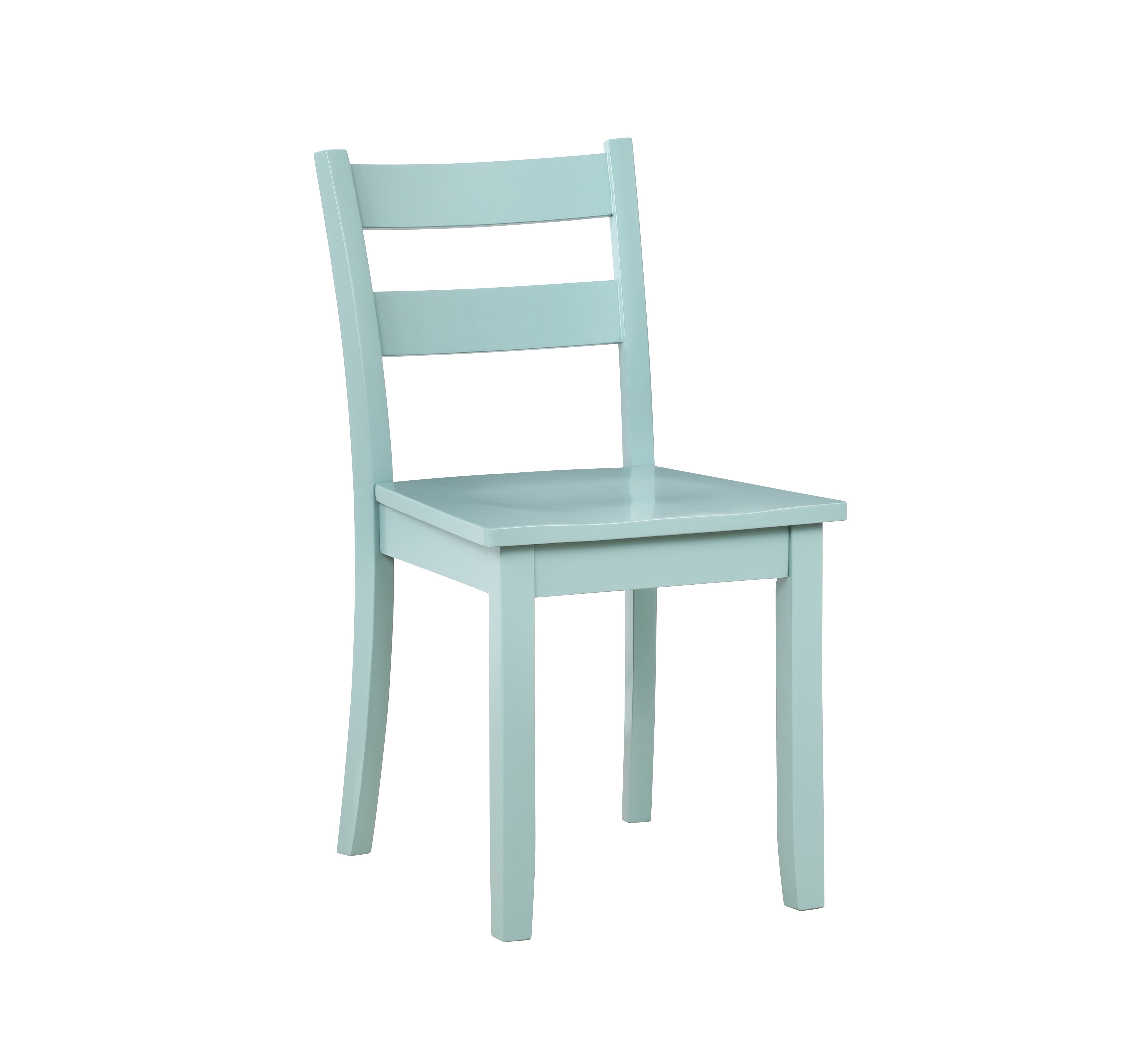 Florian 3-Piece Square Drop Leaf Dining Set - White, Aqua Blue