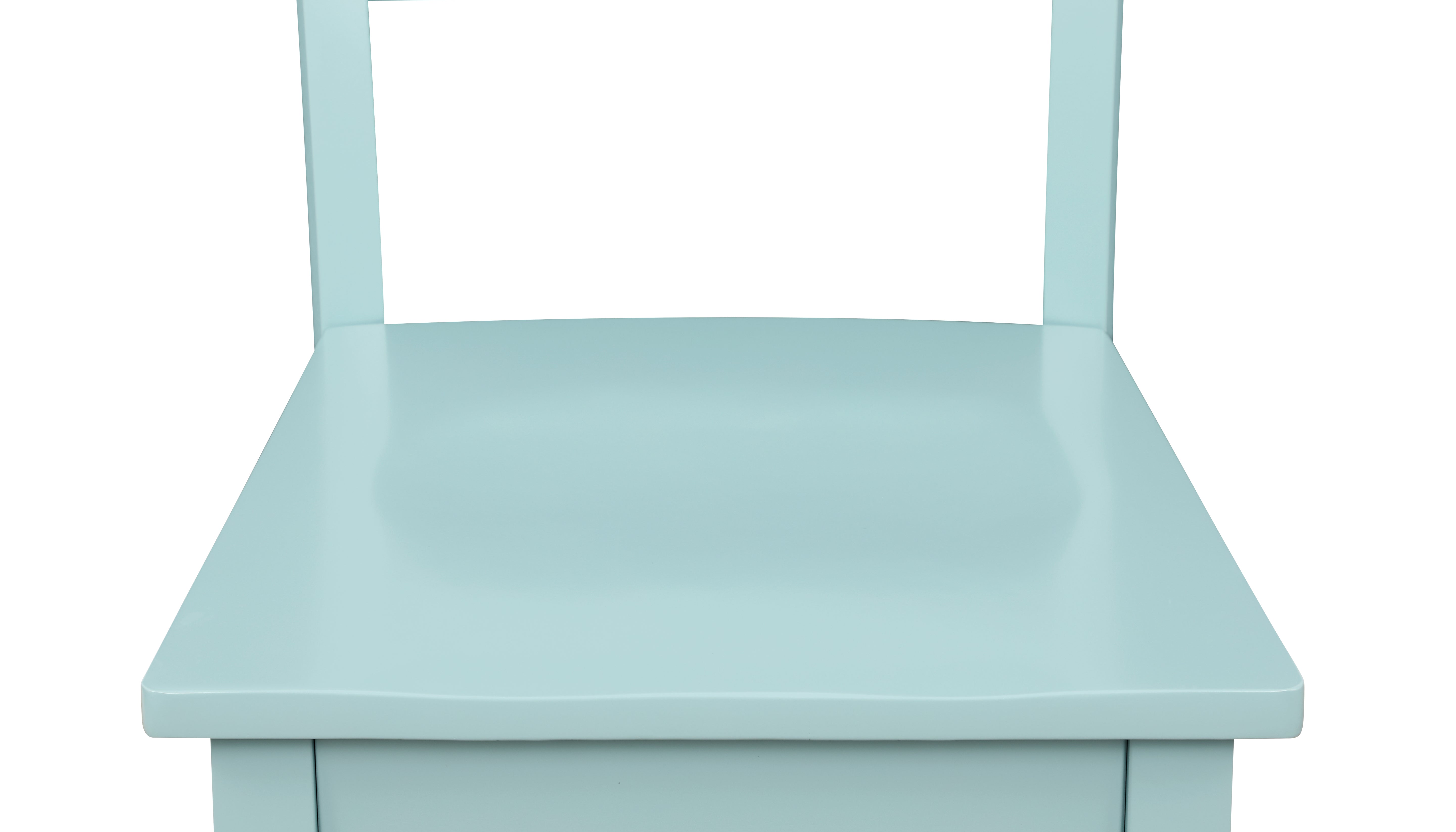 Florian 3-Piece Square Drop Leaf Dining Set - White, Aqua Blue