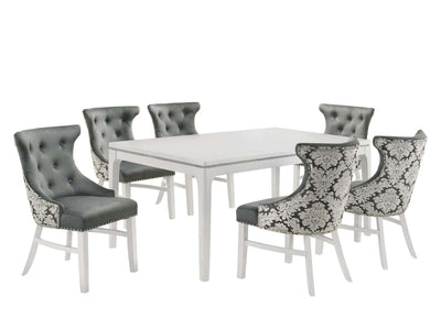 Silvia 7-Piece Dining Set - White, Grey