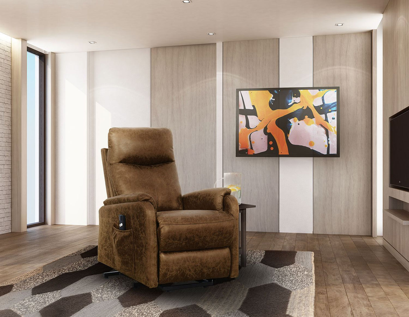 Phoenix Power Lift Recliner Chair Brown Leon's