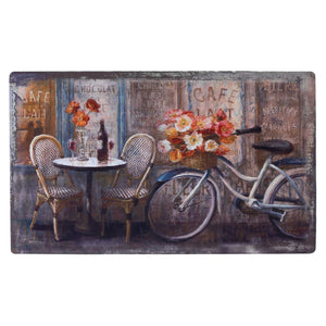 Capacho Rubber Rubber Café Bicycle Door Mat - Multi-Colour