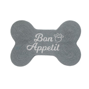 Capacho Braided Cotton Bon Appetit Pet Door Mat - Grey
