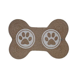 Capacho Braided Cotton Double Paw Pet Door Mat - Multi-Colour