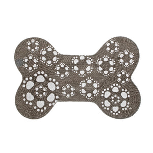 Capacho Braided Cotton Hungry Paws Pet Door Mat - Grey