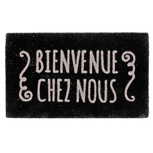 Capacho Coir Bienvenue Chez Nous Door Mat - Multi-Colour