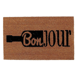 Capacho Coir Bonjour Vin Door Mat - Multi-Colour