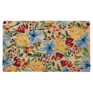 Capacho Coir Floral Delight Door Mat - Multi-Colour
