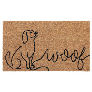 Capacho Coir Dog Woof Door Mat - Bronze