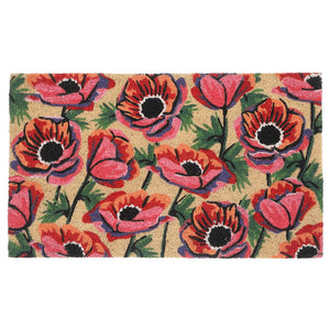 Capacho Coir Poppies Door Mat - Multi-Colour