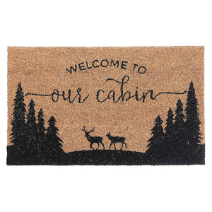 Capacho Coir Welcome To Our Cabin Door Mat - Bronze