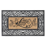 Capacho Coir Live Laugh Love Door Mat - Black