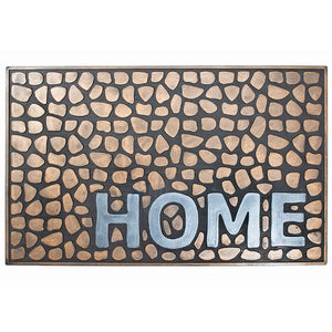 Capacho Rubber Pebbles Home Door Mat - Bronze