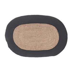 Capacho Jute Oval Cotton Border 24" x 36" Door Mat - Bronze