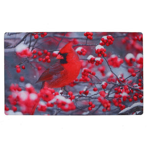 Capacho Rubber Cardinal Berries Door Mat - Multi-Colour