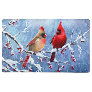 Capacho Rubber Cardinal Branch Door Mat - Multi-Colour