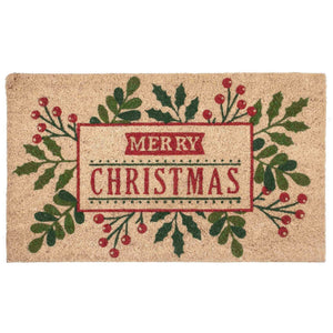 Capacho Coir Merry Christmas Door Mat - Multi-Colour