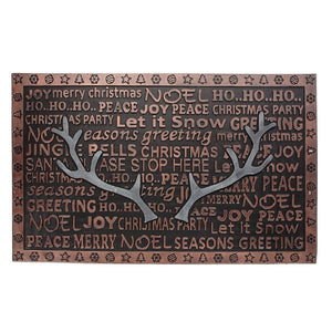 Capacho Rubber Antlers Door Mat - Bronze