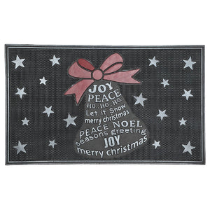 Capacho Rubber Bell Wishes Door Mat - Black