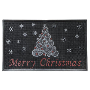 Capacho Rubber Single Tree Door Mat - Black