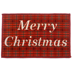 Capacho Merry Christmas Check Door Mat - Multi-Colour