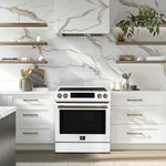Forno Donatello White Slide-in Induction Range with True Convection (5.0 Cu. Ft.) - FFSIN0905-30WHT